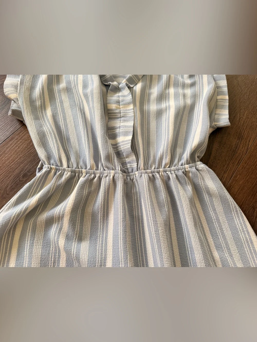 Girls' Striped Blue and White Casual Dress